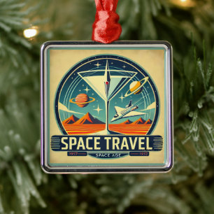 Martini Space Travel 1957 New Worlds Logo Metalen Ornament