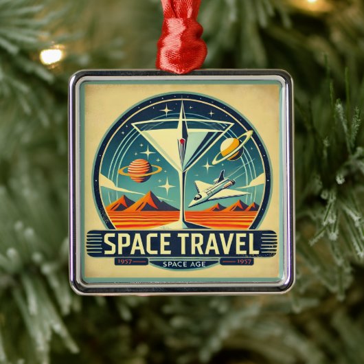 Martini Space Travel 1957 New Worlds Logo Metalen Ornament (Boom)