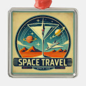 Martini Space Travel 1957 New Worlds Logo Metalen Ornament (Voorkant)