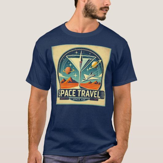 Martini Space Travel 1957 New Worlds Logo T-shirt (Voorkant)