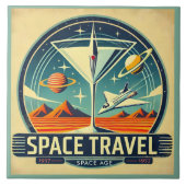 Martini Space Travel 1957 New Worlds Logo Tegeltje (Voorkant)