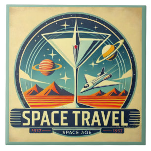 Martini Space Travel 1957 New Worlds Logo Tegeltje