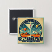 Martini Space Travel 1957 New Worlds Logo Vierkante Button 5,1 Cm (Voorkant /achterkant)