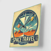 Martini Space Travel 1957 New Worlds Logo Vierkante Klok (Hoek)