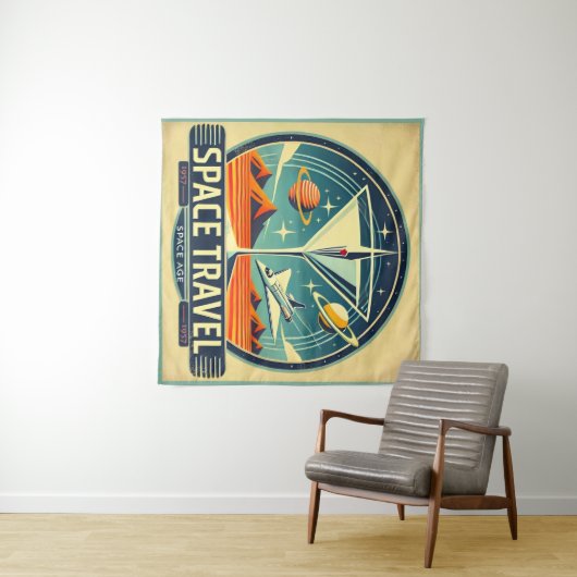Martini Space Travel 1957 New Worlds Logo Wandkleed (In Situ (horizontaal))