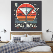 Martini Space Travel 1957 Space Age Logo Canvas Afdruk (Insitu (Slaapkamer))