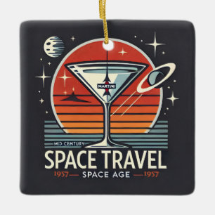 Martini Space Travel 1957 Space Age Logo Keramisch Ornament