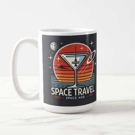 Martini Space Travel 1957 Space Age Logo Koffiemok (Links)