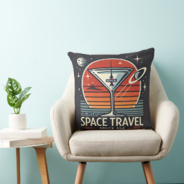 Martini Space Travel 1957 Space Age Logo Kussen
