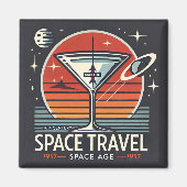 Martini Space Travel 1957 Space Age Logo Magneet (Voorkant)