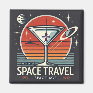 Martini Space Travel 1957 Space Age Logo Magneet