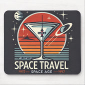 Martini Space Travel 1957 Space Age Logo Muismat (Voorkant)