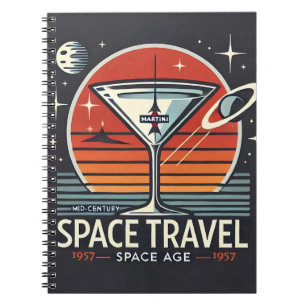 Martini Space Travel 1957 Space Age Logo Notitieboek