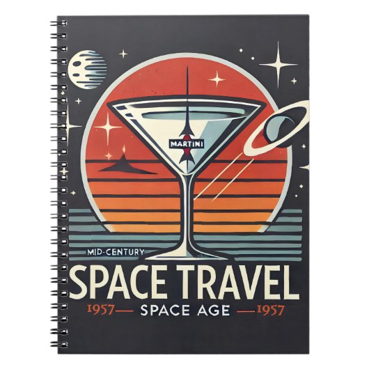 Martini Space Travel 1957 Space Age Logo Notitieboek (Voorkant)