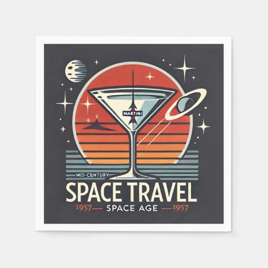 Martini Space Travel 1957 Space Age Logo Servet (Voorkant)