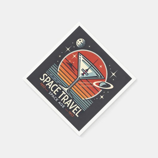 Martini Space Travel 1957 Space Age Logo Servet (Hoek)
