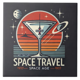 Martini Space Travel 1957 Space Age Logo Tegeltje