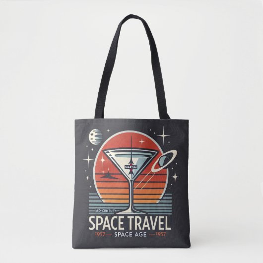 Martini Space Travel 1957 Space Age Logo Tote Bag (Voorkant)