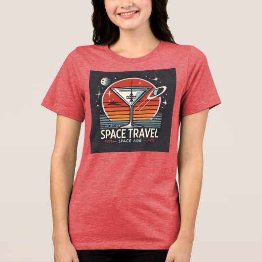 Martini Space Travel 1957 Space Age Logo Tri-Blend Shirt (Voorkant)