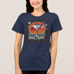 Martini Space Travel 1957 Space Age Logo Tri-Blend Shirt