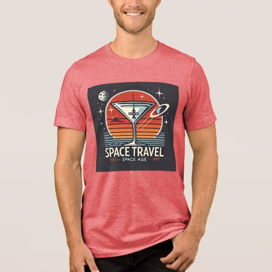 Martini Space Travel 1957 Space Age Logo Tri-Blend Shirt (Voorkant)
