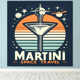 Martini Space Travel Lift Off Logo Canvas Afdruk