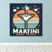 Martini Space Travel Lift Off Logo Canvas Afdruk (Insitu (Houten vloer))