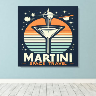 Martini Space Travel Lift Off Logo Canvas Afdruk