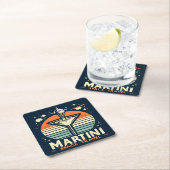 Martini Space Travel Lift Off Logo Kartonnen Onderzetters (Insitu)