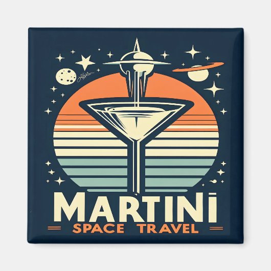 Martini Space Travel Lift Off Logo Magneet (Voorkant)