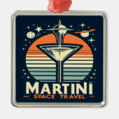 Martini Space Travel Lift Off Logo Metalen Ornament (Voorkant)