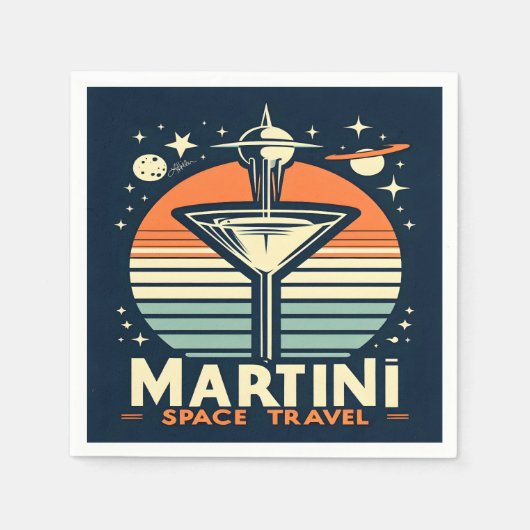 Martini Space Travel Lift Off Logo Servet (Voorkant)