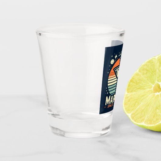 Martini Space Travel Lift Off Logo Shot Glas (Links)