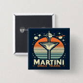 Martini Space Travel Lift Off Logo Vierkante Button 5,1 Cm (Voorkant /achterkant)