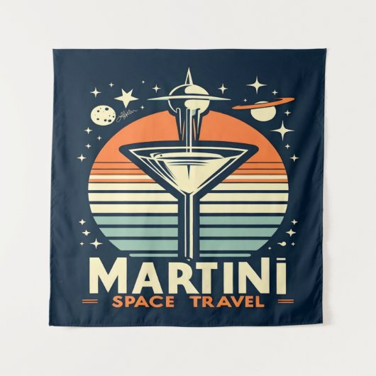 Martini Space Travel Lift Off Logo Wandkleed (Voorkant)