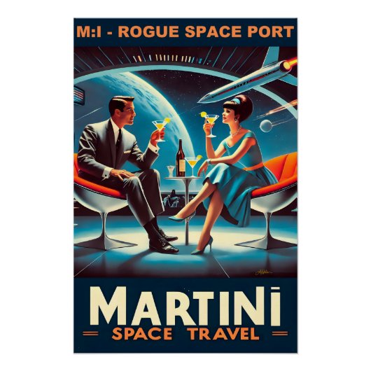 Martini Space Travel Poster Rogue Space Port (Voorkant)