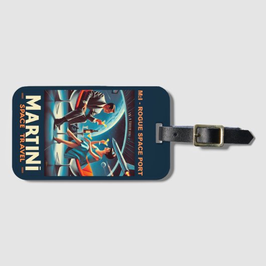 Martini Space Travel Poster Rogue Space Port Bagagelabel (Voorkant (horizontaal))