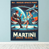 Martini Space Travel Poster Rogue Space Port Canvas Afdruk (Insitu (Houten vloer))