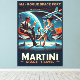 Martini Space Travel Poster Rogue Space Port Canvas Afdruk