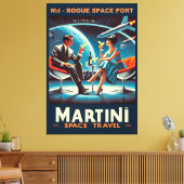 Martini Space Travel Poster Rogue Space Port Canvas Afdruk (Insitu (Woonkamer))