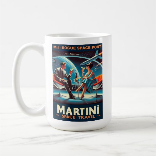 Martini Space Travel Poster Rogue Space Port Koffiemok (Links)