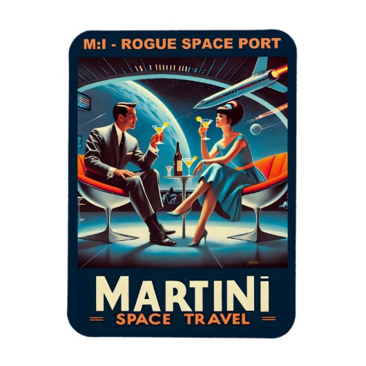 Martini Space Travel Poster Rogue Space Port Magneet (Verticaal)