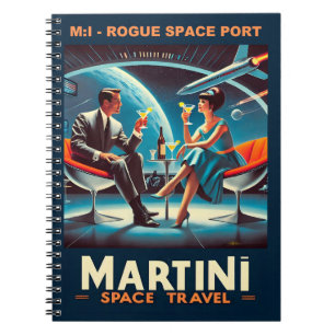 Martini Space Travel Poster Rogue Space Port Notitieboek