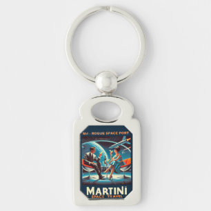 Martini Space Travel Poster Rogue Space Port Sleutelhanger
