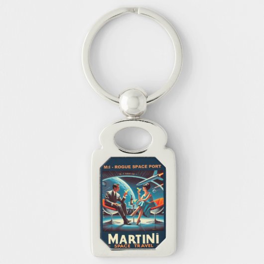 Martini Space Travel Poster Rogue Space Port Sleutelhanger (Voorkant)