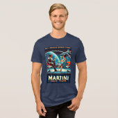 Martini Space Travel Poster Rogue Space Port Tri-Blend Shirt (Voorkant volledig)