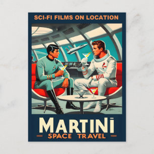 Martini Space Travel Poster Sci-Fi Films in de rui Briefkaart