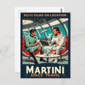 Martini Space Travel Poster Sci-Fi Films in de rui Briefkaart (Voorkant / Achterkant)