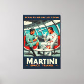 Martini Space Travel Poster Sci-Fi Films in de rui Canvas Afdruk (Voorkant)