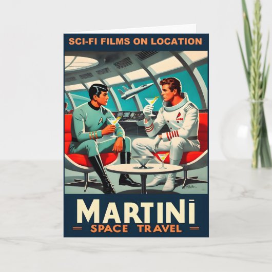 Martini Space Travel Poster Sci-Fi Films in de rui Kaart (Voorkant)